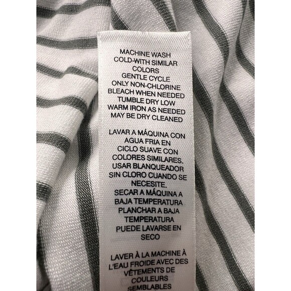 Chico's long dress Size 3 X Large Striped Tee Cuffed Detail White Green New 16 - Picture 8 of 11